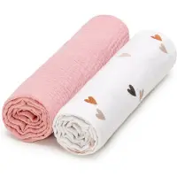 T-Tomi Couches lavables BIO Muslin Love 65 x 65 cm 2 pièces
