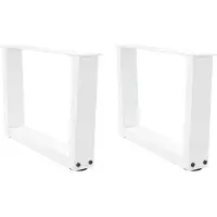 vidaXL Pieds de table basse en V 2 pièces blanc 60x(30-31,3) cm acier
