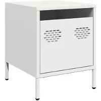 vidaXL Tables de chevet 2 pcs blanc 35x39x43,5 cm acier