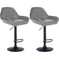 CLP lot de 2 tabourets de bar Braga tissu noir