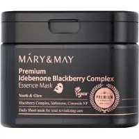 MARY & MAY , Masque Beauté à l'Essence Complexe Premium Idébénone et Mûre, 20 Feuilles, 0,44 oz (12,5 g)