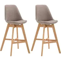 CLP lot de 2 tabourets de bar Cannes tissu natura