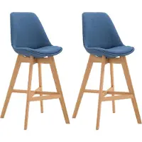 CLP lot de 2 tabourets de bar Cannes tissu natura