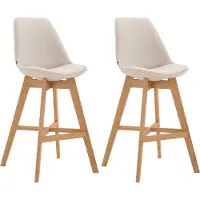 CLP lot de 2 tabourets de bar Cannes tissu natura