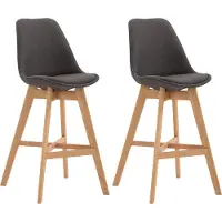 CLP lot de 2 tabourets de bar Cannes tissu natura