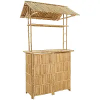 vidaXL Table de bar d'extérieur Nature 115 x 95 x 214 cm en bambou