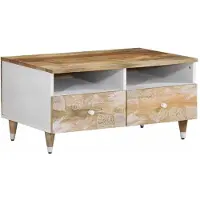 vidaXL Table basse 80x54x40 cm en bois massif de manguier