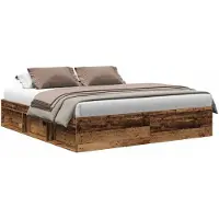 vidaXL Cadre de lit sans matelas aspect vieux bois 180x200cm bois composite