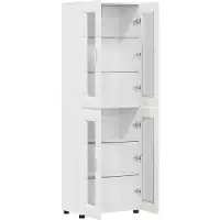 vidaXL Haut Armoire Blanc brillant 60 x 35 x 182 cm Bois d'ingénierie