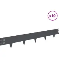 vidaXL Bordure de jardin, 10 pièces, 100 x 15 cm, acier, anthracite