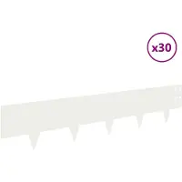 vidaXL Bordure de jardin, 30 pièces, 100 x 20 cm, acier, blanc
