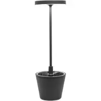 Zafferano Lampe Led Poldina Reverso Gris Foncé Rechargeable Ip65 Extérieur, Dimmable Avec Autonomie Jusqu'À 12 Heures