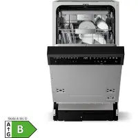 Klarstein Velaire Lave Vaisselle 45cm Semi-Intégré - 10 Couverts, 9 Programmes, 42 dB, , AquaStop, Sécurité Enfants, Façade Personnalisable, Lave-Vaisselle Encastrable