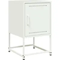 vidaXL Tables de chevet 2 pcs blanc 36x39x60,5 cm acier