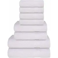 vidaXL Ensemble de serviettes 8 pcs blanc 360 g/m² 100% coton