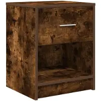 vidaXL Table de chevet avec tiroir en chêne fumé 40x34x50 cm