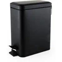 Beldray LA041173BLKPEU7 Slimline Pedal Bin - Black 5-Litre, Poubelle, Noir