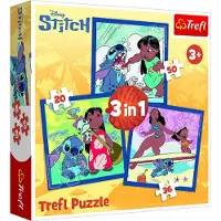Trefl Puzzle 3 en 1 : L'heure avec Stitch 34896