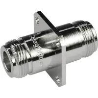 Telegärtner N adapter panel mounting (F-F) 50 Ohm, Câble + prise électronique, Argent