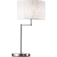 Perenz Lampe De Table En Métal Chrome Poli Avec Abat-Jour En Tissu Blanc, Douille E27 Max 40W, Lampe D'Intérieur Élégante Au Design Classique -