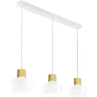 FABAS LUCE Suspension Led Kino 36 W 3900 Lm 3000 K, Dimmable, Structure En Métal Et Verre Borosilicate Blanc - Ip20 Classe 1