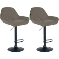 CLP lot de 2 tabourets de bar Braga tissu noir
