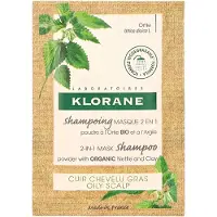Klorane , Masque nettoyant 2 en 1 à la poudre d'ortie bio, 8 x 3 g