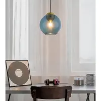Nova Luce Suspension design Midori verre bleu