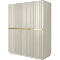 Bogart Armoire Nicole Sockel, structure rainurée, dimensions 150x207x62 cm, chambre à coucher, finition cachemire/doré