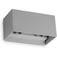 Ideal Lux Applique murale d'extérieur LED 4000 K, grise, IP54, ATOM 366890