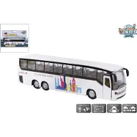 Kids Globe Die Cast Reisebus mit Rückzugsmotor + Licht & Sound Bus Shuttle
