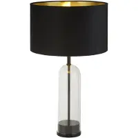 Searchlight Lampe de table unique Oxford avec capuche noire