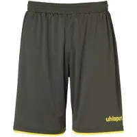Uhlsport Club Short Hommes - Olive / Jaune fluo