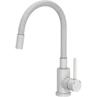 Quadron MAGGIE Mitigeur de cuisine Steinsteel avec bec flexible VERYWHITE MAT - blanc mat