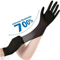 Hygostar Gant nitrile Safe Super Stretch non poudré L 24cm UE=100 pcs noir (L)