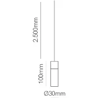 Beneito Faure Suspension Led Nano Alp Space 5W, Interrupteur À 45° Cct, Blanc Mat 2700K/3200K/4000K - Système Modulaire