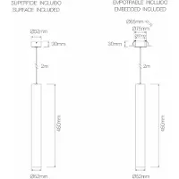 Beneito Faure Suspension Atmos Xl 10W, Encastrée Ou En Saillie, Sélecteur De Température De Couleur 2700K/3200K/4000K, Optique 15°/38°/60° - Noir