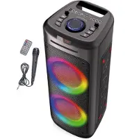 Big Buy Cooking Enceinte karaoké Bluetooth - - MS06CD - 1000 W - Bluetooth 5.0 - Lecteur CD - RGB - Radio FM - USB 2.0 - Carte micro SD - Karaoké