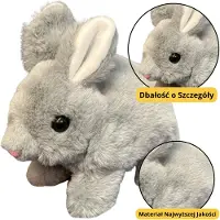 Lean Toys Peluche mascotte doudou lièvre lapin gris 18cm