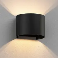 HOMEDE Ledscom Applique murale d'extérieur IP65, noir mat, ronde