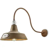 FERROLUCE Applique vintage grunge en fer et céramique blanche, 1 lampe, culot E27