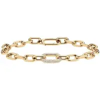 Daniel Wellington Bracelet De Luxe Plaqué Or Avec Cristaux Crystal Link Dw00400572 - Longueur : 16,5 Cm