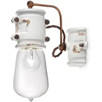 FERROLUCE Vintage Urban Fer et Céramique Blanche 1 Lumière E27 22cm