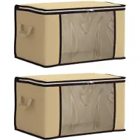 vidaXL : Boîtes de rangement avec fenêtre transparente sur le côté, lot de 2, 33,6 L