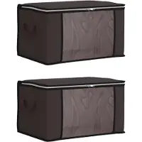 vidaXL : Boîtes de rangement avec fenêtre transparente sur le côté, lot de 2, 61,6 litres