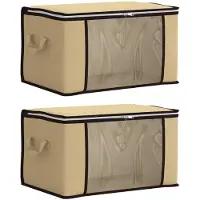 vidaXL : Boîtes de rangement avec fenêtre transparente sur le côté, lot de 2, 37,5 L