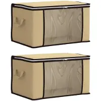 vidaXL : Boîtes de rangement avec fenêtre transparente sur le côté, lot de 2, 90,3 L