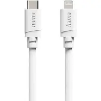 Hama Câble de charge, USB-C - Lightning, pour iPhone/iPad, MFi, 3 m, blanc
