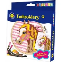 Playbox Broderie au point de croix cheval cadre à broder 1 modèle 8 cotons