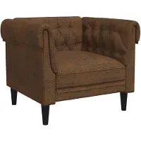 vidaXL Fauteuil Chesterfield Marron Tissu